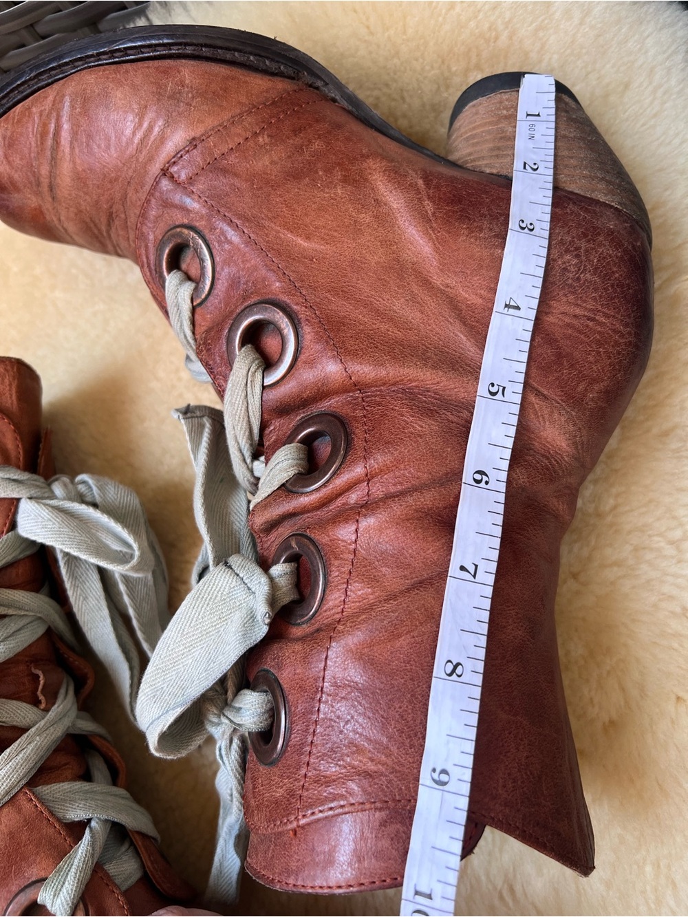 John Fluevog East End Gladstone Mid-Calf Lace Up Boots Sz 8 Brown Witch Grunge - Picture 9 of 14